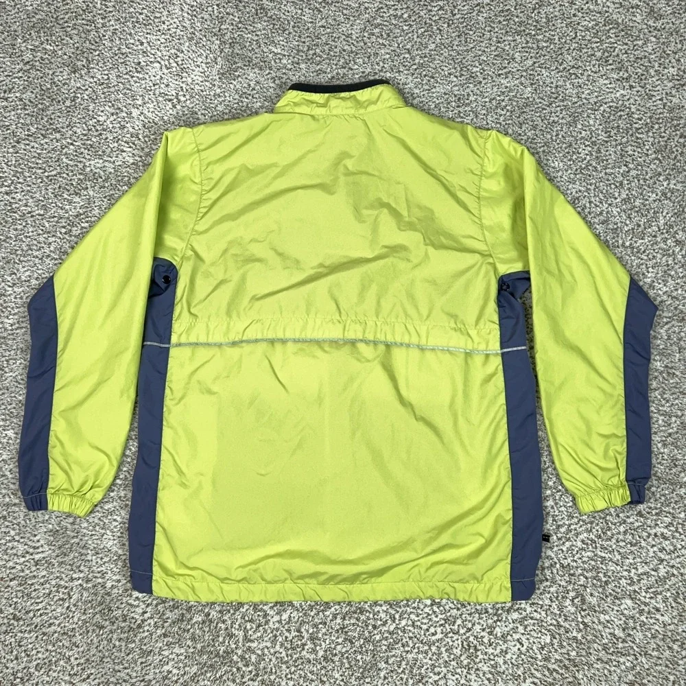 Vintage Nike Jacket Womens Large Yellow Zip Windbreaker‎ Reflective Running 90s